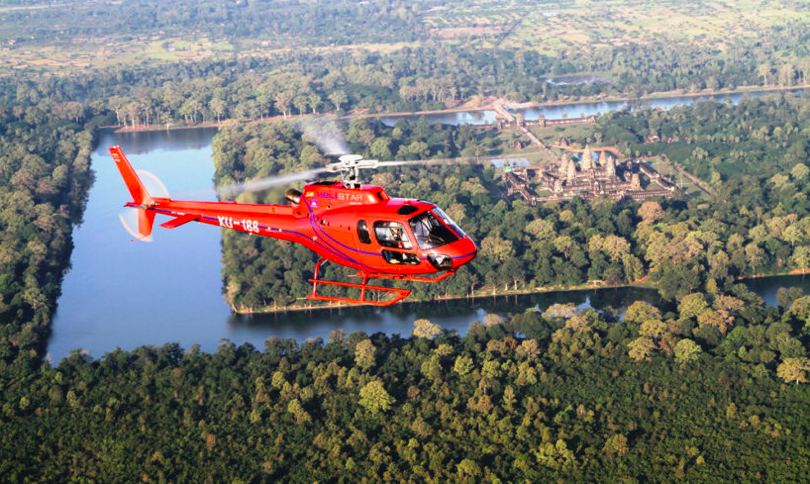 Helicóptero en Camboya