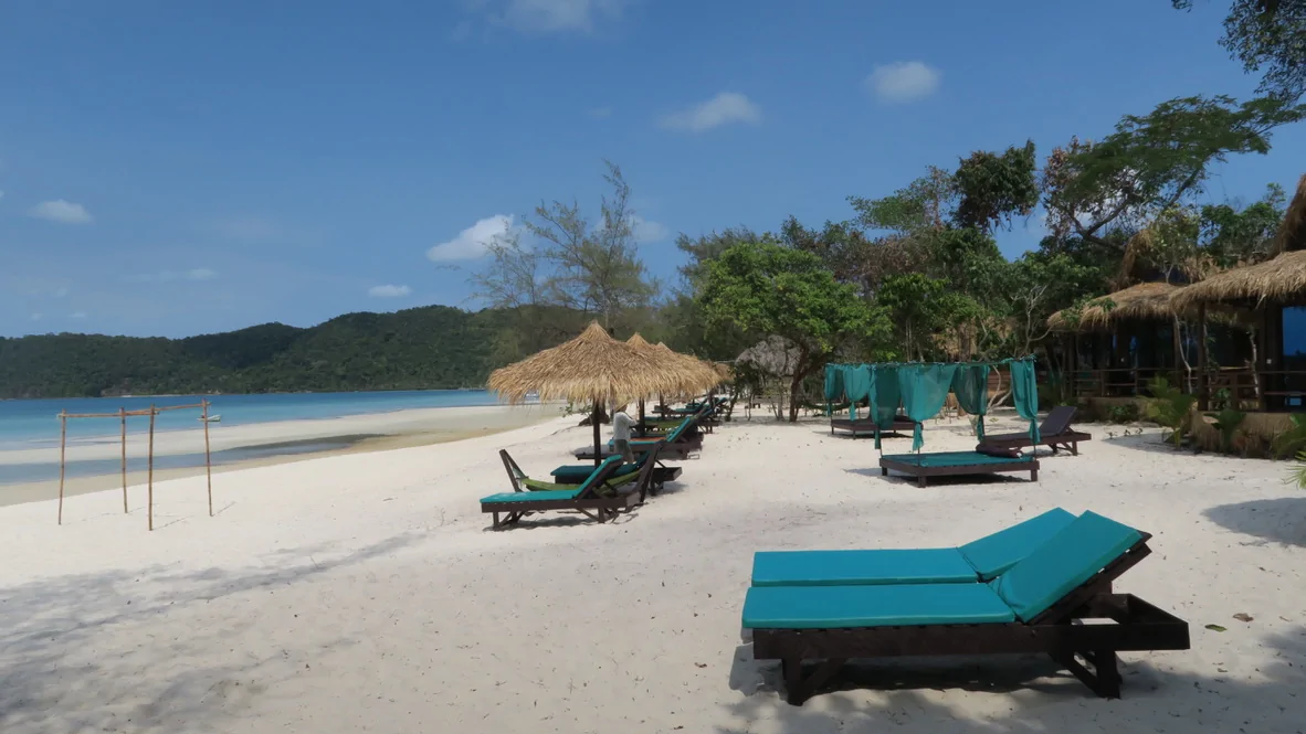 Hamacas en una isla lejana de Camboya