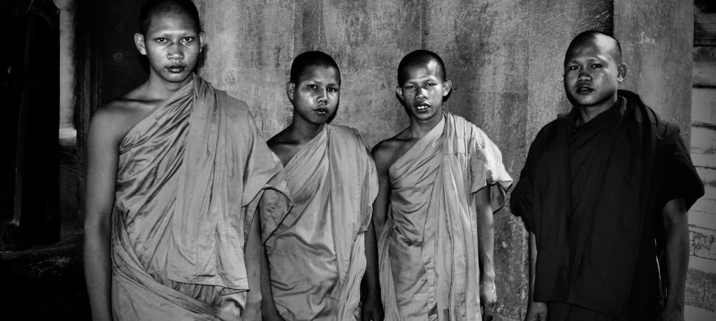 Monjes en los templos de Angkor.