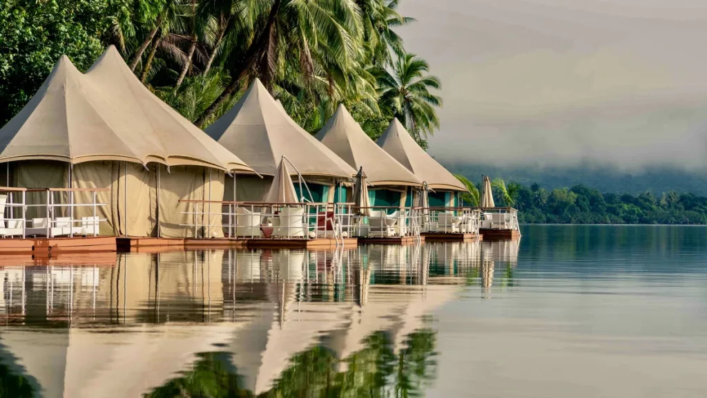 Glamping en un río en Camboya. 