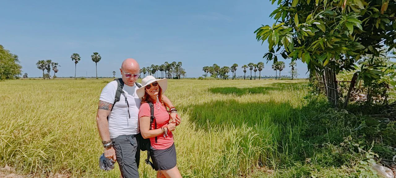 En un campo de arroz