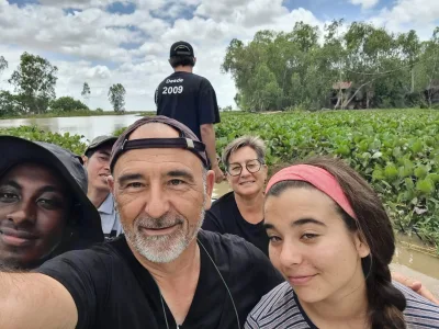 Con la familia en Camboya