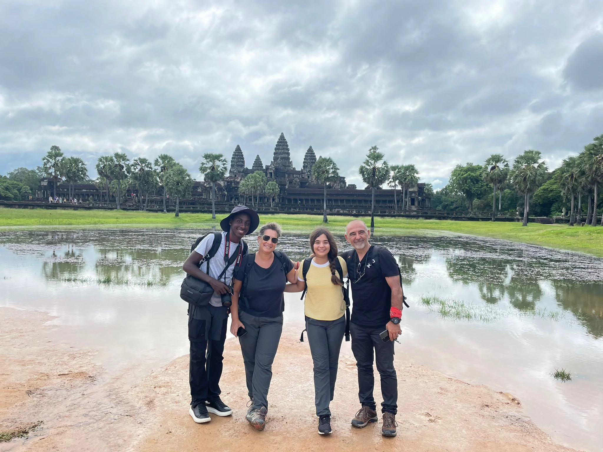 En Angkor con la familia