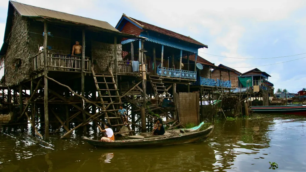 Aldea flotante en Camboya